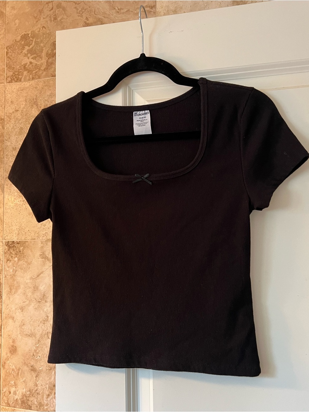Black ribbed crop top